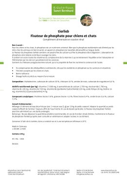 tierlieb Fixateur de phosphate pour chiens et chats 140 g