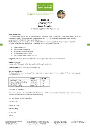 Tierlieb „TummyFit“ Base Powder 100 g