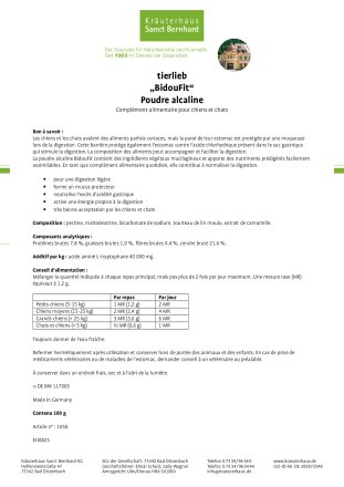 tierlieb „BidouFit“ Poudre alcaline 100 g
