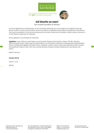 Gel douche au souci 250 ml