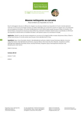 Mousse nettoyante au curcuma 200 ml