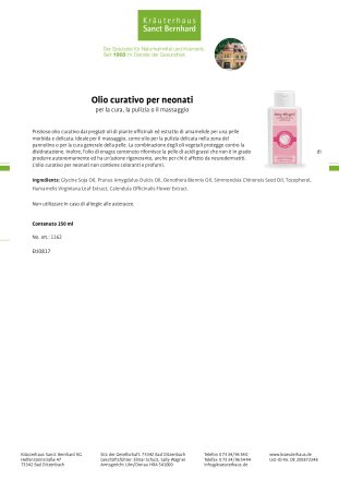 Olio curativo per neonati 250 ml