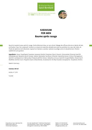 KARAKUM FOR MEN Baume apr&egrave;s rasage 100 ml