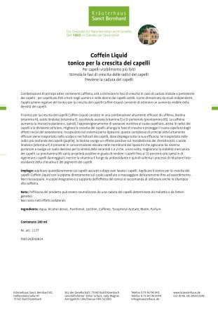 Coffein Liquid - tonico per la crescita dei capelli 100 ml