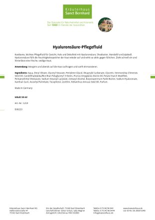 Hyalurons&auml;ure-Pflegefluid 50 ml
