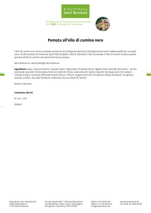 Pomata all'olio di cumino nero 100 ml