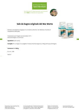 Sale da bagno originale del Mar Morto 2 kg