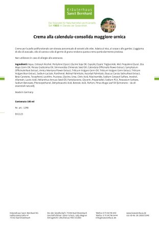 Crema alla calendula-consolida maggiore-arnica 100 ml