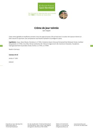 Crème de jour teintée 50 ml