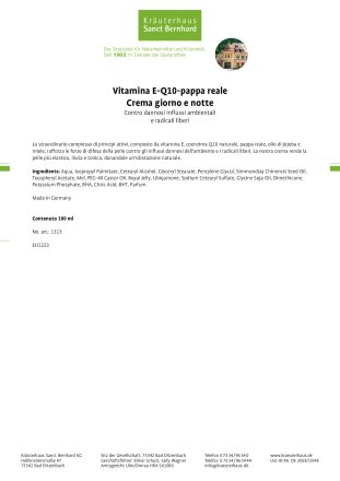 Crema con vitamina E-Q10-pappa reale 100 ml