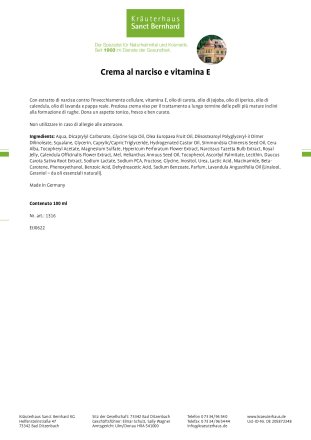 Crema al narciso e vitamina E 100 ml