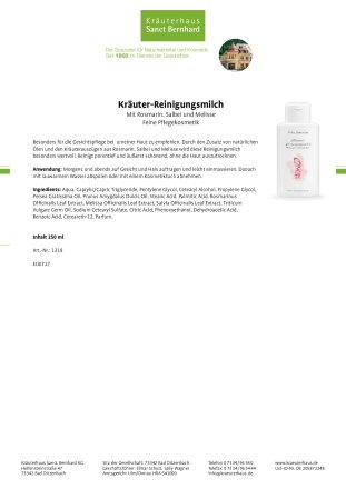 Kr&auml;uter-Reinigungsmilch 250 ml