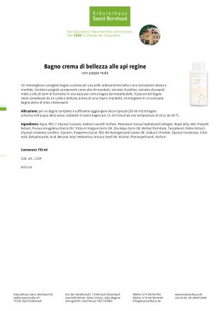 Bagno crema di bellezza alle api regine 750 ml