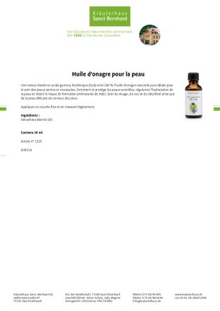 Huile d'onagre pour la peau 30 ml