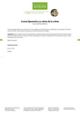 Crema liposomica de la crème 125 ml