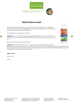 Huile de bain au souci 750 ml
