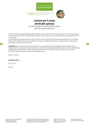 Lozione per il corpo all'olivello spinoso 250 ml