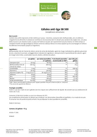 Gélules anti-âge SB 500 120 gélules