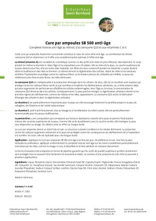 Cure par ampoules SB 500 anti-âge 28 ml