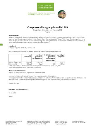Compresse alle alghe primordiali AFA 120 compresse