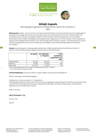 Shilajit-Kapseln 180 Kapseln