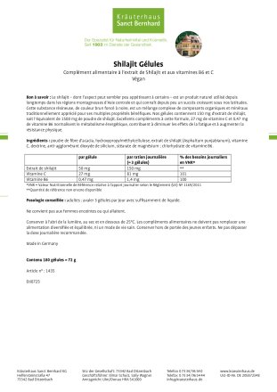 Shilajit Gélules 180 gélules