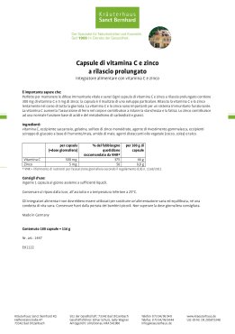 Capsule di vitamina C e zinco a rilascio prolungato 180 capsule