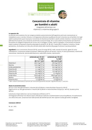 Concentrato di vitamine per bambini e adulti