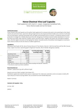 Horse Chestnut Vine Leaf Capsules 120 capsules