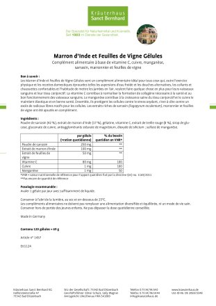 Marron d’Inde et Feuilles de Vigne Gélules 120 gélules