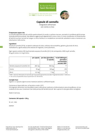 Capsule di cannella 180 capsule