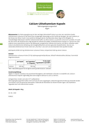 Calcium-Lithothamnium-Kapseln 120 Kapseln