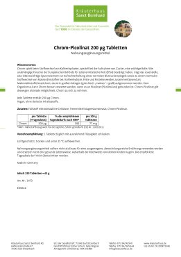 Chrom-Picolinat 200 &micro;g-Tabletten 250 Tabletten