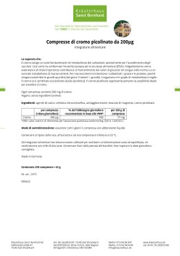 Compresse di cromo picolinato da 200µg 250 compresse