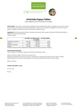 Artichoke Papaya Tablets 160 tablets