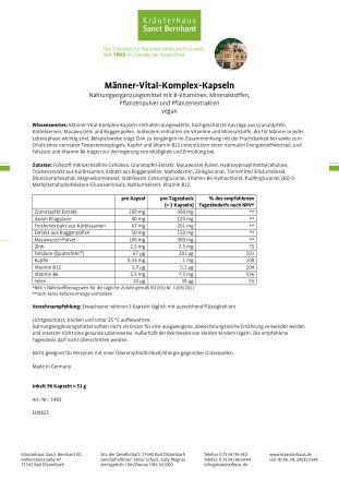 M&auml;nner-Vital-Komplex-Kapseln 90 Kapseln