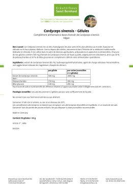 Cordyceps sinensis G&eacute;lules