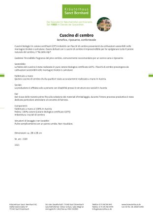 Cuscino di cembro