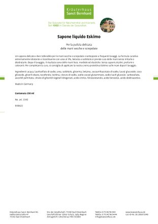 Sapone liquido Eskimo 250 ml