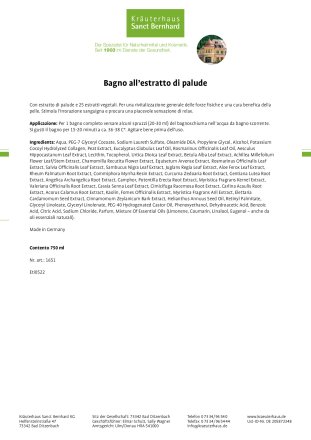 Bagno all'estratto di palude 750 ml