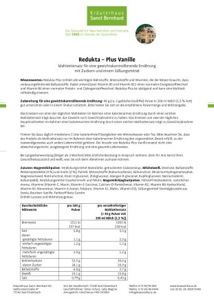 Redukta-PLUS Vanille 1,2 kg 1200 g