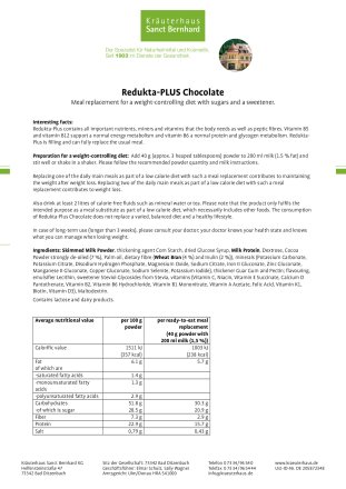 Redukta-PLUS Chocolate 1.2 kg 1200 g