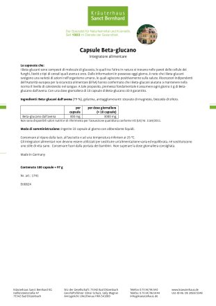 Capsule Beta-glucano 180 capsule