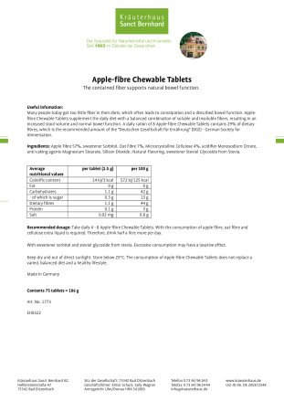 Redukta-PLUS Vanilla 3x  + 1 x Apple-fibre Chewable Tablets 4 item