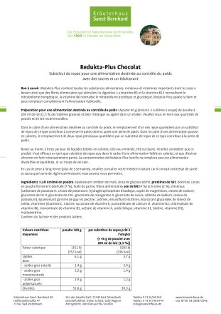 Redukta-PLUS Chocolat 3x + Comprimés à  mâcher des fibres de pomme 4 pièce