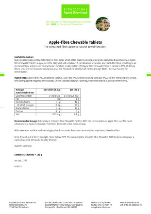 Redukta-PLUS Tomato 3x + 1x Apple-fibre Chewable Tablets 4 item