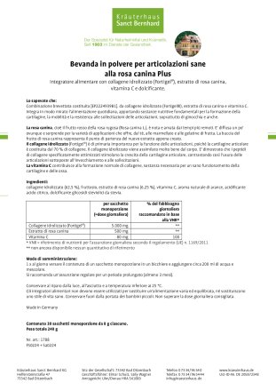 Bevanda in polvere per articolazioni sane alla rosa canina Plus 240 g