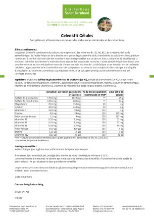 Gélules Gelenkfit (3x240 gélules) 720 gélules