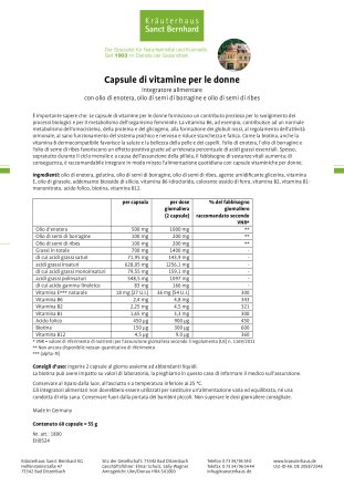 Capsule di vitamine per le donne 60 capsule