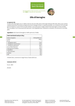 Olio di borragine 100 ml